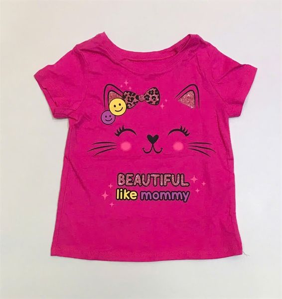  Áo thun PL4CE hồng beautiful like mommy bé gái 