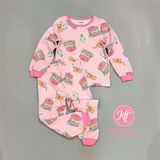  Bộ dài P3kkle hồng hamburger bé gái 