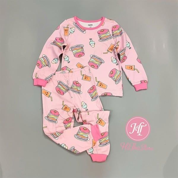  Bộ dài P3kkle hồng hamburger bé gái 