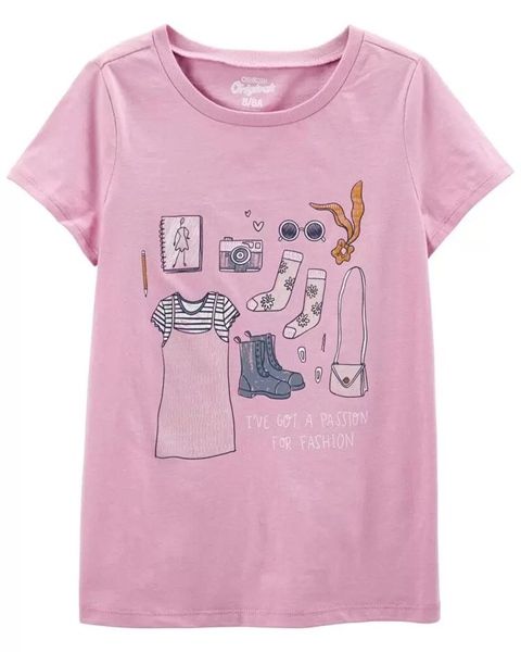  (14Y) Áo thun 0shk0sh tím bé gái 