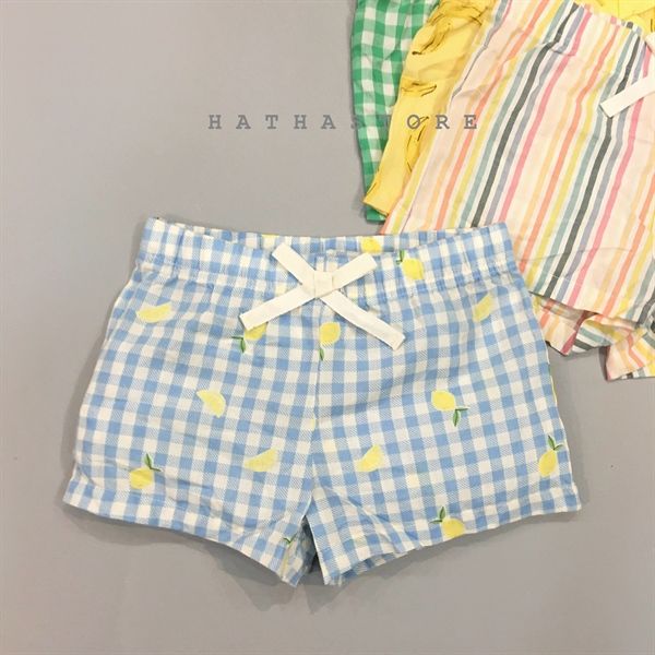  Quần short 0ldN4vy caro xanh dương bé gái 