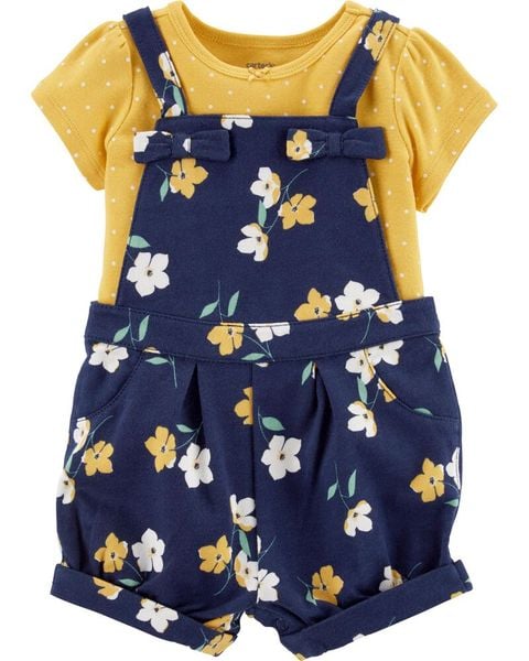  Yếm đùi CARTER xanh đen hoa bé gái 