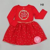  Đầm tay dài đỏ chân voan - H8 