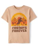  Áo thun PL4CE màu be cowboy bé trai 