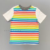  Áo thun Amazon sọc màu tay trắng bé trai 