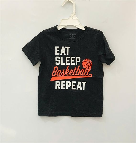  Áo thun PL4CE xám basketball bé trai 