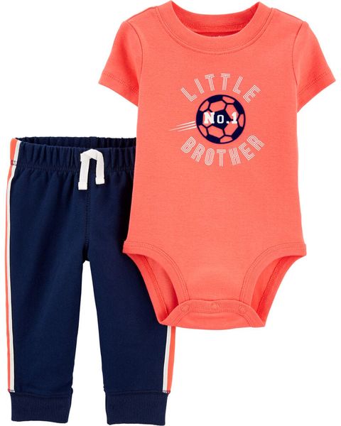  Set 2 bodysuit cam banh và quần dài cho bé trai 