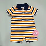  Body đùi C4RTER polo sọc cam trắng xanh đen bé trai 