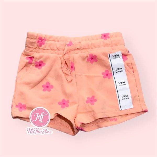  Quần short thun C4T&J4CK cam hoa bé gái 