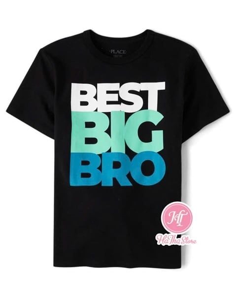  Áo thun PL4CE đen best big bro bé trai 