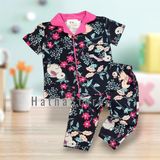  Đồ bộ ngắn xanh đen thỏ bé gái 