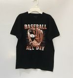  Áo thun PL4CE đen baseball bé trai 