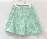  Chân váy Jumping xanh hoa trắng 