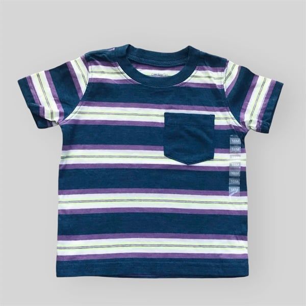  Áo thun C4RTER xanh navy sọc tím bé trai 
