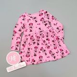  Đầm thun tay dài JB hồng mickey bé gái 