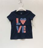  Áo thun Carter xanh đen love cờ bé gái 