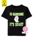  Áo thun PL4CE đen it's scary bé trai 