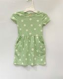  Đầm thun C&J xanh bơ hoa bé gái 