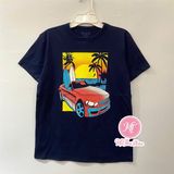  Áo thun PL4CE xanh đen xe biển bé trai 
