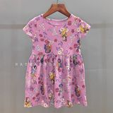 Đầm thun tay ngắn JB tím công chúa bé gái 