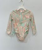  Bộ bơi xanh hoa lá bé gái 