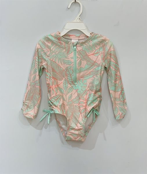  Bộ bơi xanh hoa lá bé gái 