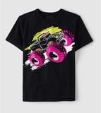  Áo thun PL4CE đen xe địa hình bé trai 