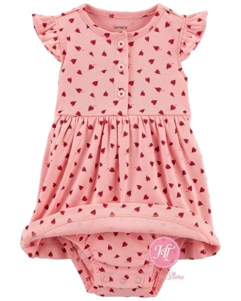  Body váy C4RTER cam sữa con bọ bé gái 