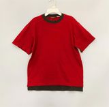  Áo thun Union Bay đỏ trơn viền đen bé trai 