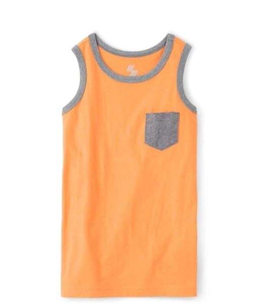  Áo thun ba lỗ Place cam túi xám bé trai 