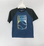  Áo thun xanh tay xám game over bé trai 