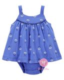  Body váy C4RTER xanh dương hoa nhỏ bé gái 