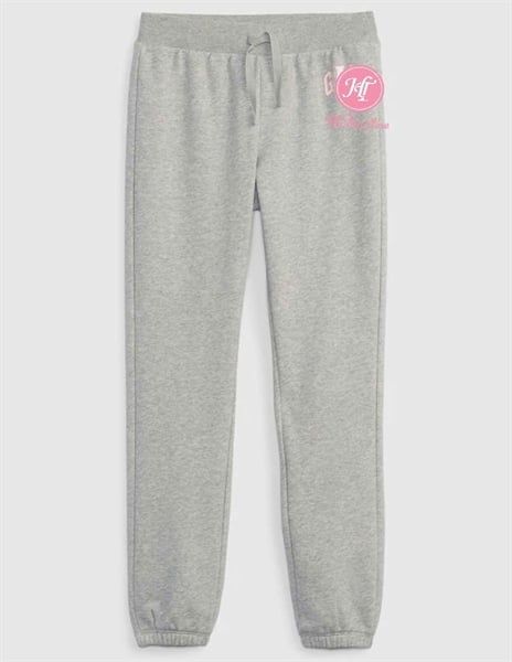  Quần jogger xám chữ hồng bé gái 