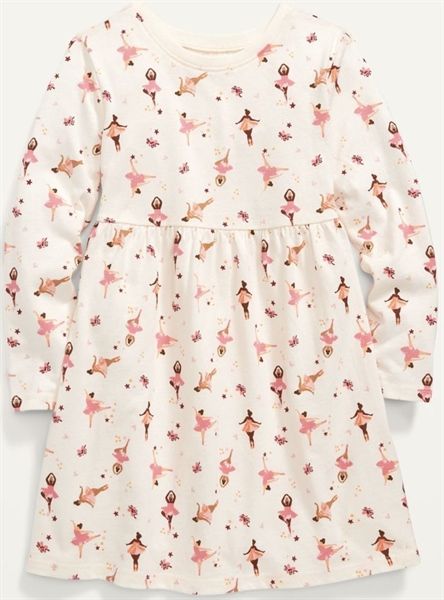  Đầm thun 0ldN4vy trắng ba lê bé gái 