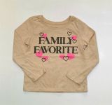  Áo tay dài PL4CE nâu be family bé gái 