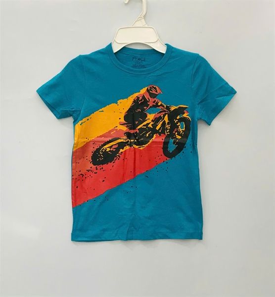  Áo thun xanh moto bé trai 