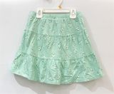  Chân váy Jumping xanh hoa trắng 
