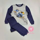  Bộ dài P3kkle xám xe tay xanh đen bé trai 