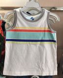  Áo thun ba lỗ Place trắng sọc màu bé trai 