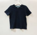  Áo thun xanh đen trơn cổ tim 