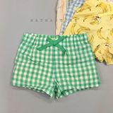  Quần short 0ldN4vy caro xanh lá bé gái 