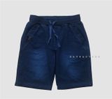  Quần short jean xanh đậm dây rút bé trai 