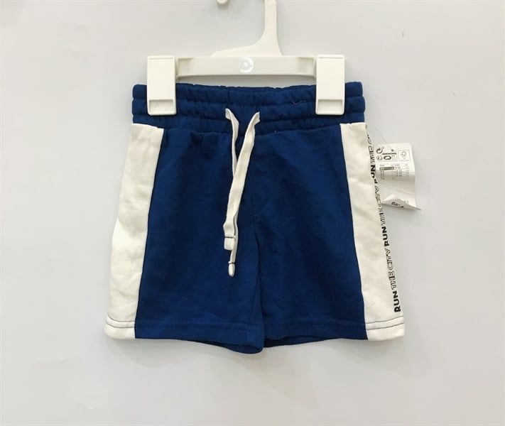  Quần short thun T3X xanh dương viền trắng bé trai 