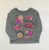  Áo tay dài PL4CE xám smile bé gái 