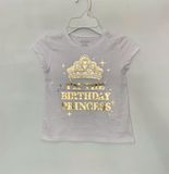  Áo thun PL4CE trắng birthday princess bé gái 
