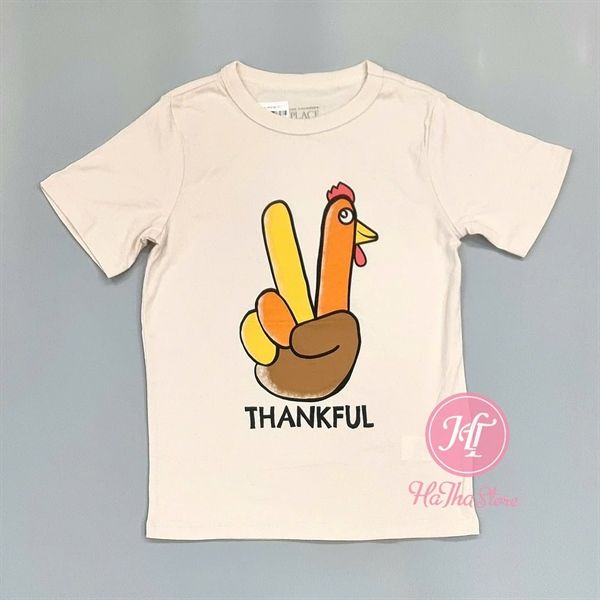  Áo thun PL4CE màu kem thankful bé trai 