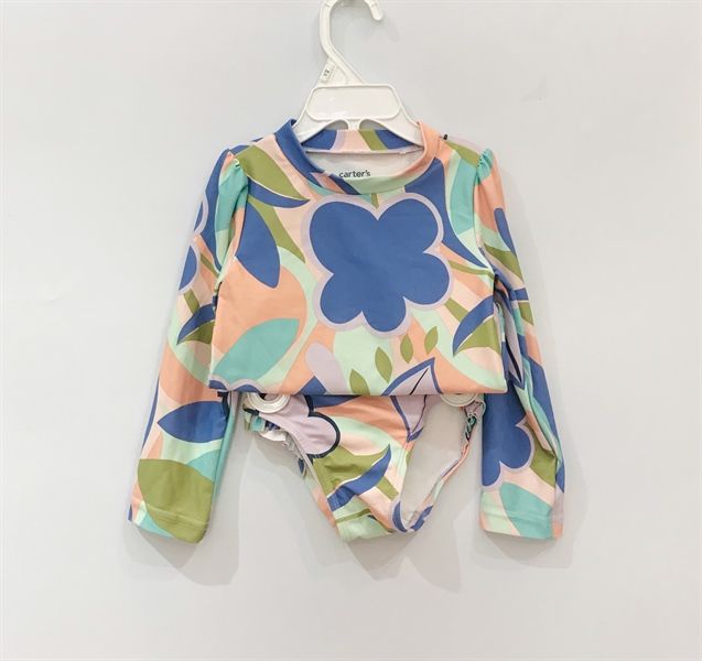  Bộ bơi 2 mảnh hoa xanh bé gái 