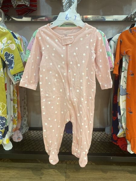  Body vớ Carter hồng chấm bi trắng bé gái 