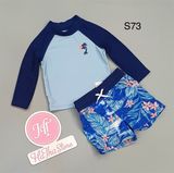  Bộ bơi C4RTER xanh tay xanh đen bé trai - S73 