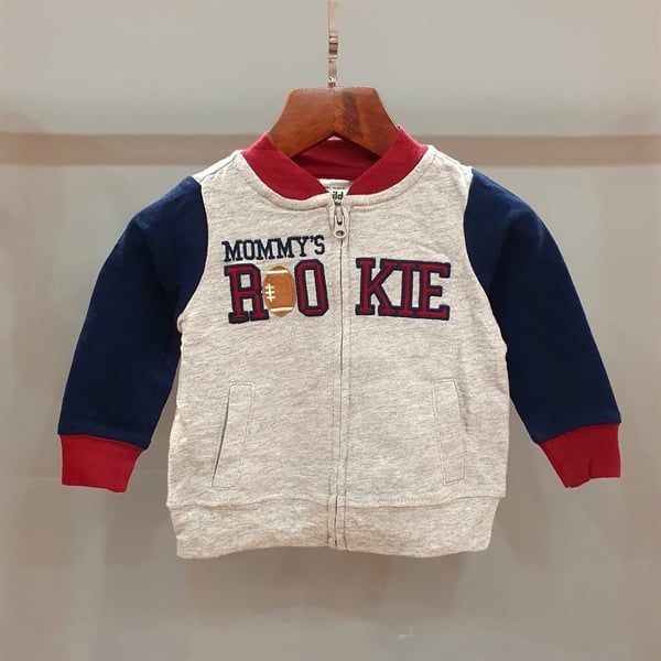  Áo khoác Carter xám viền đỏ mommy rookie bé trai 